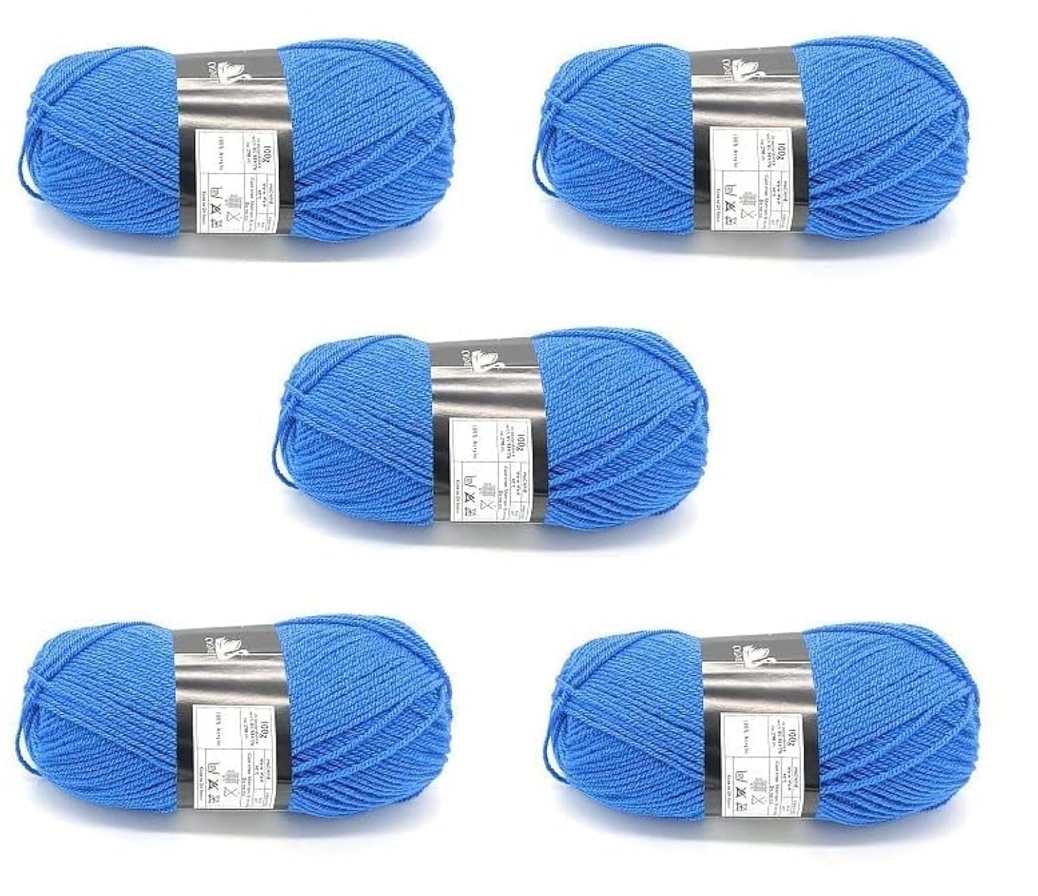 Lexicon Select Pack of 5 x 100g Balls Blue Double Knitting Wool - Saxe