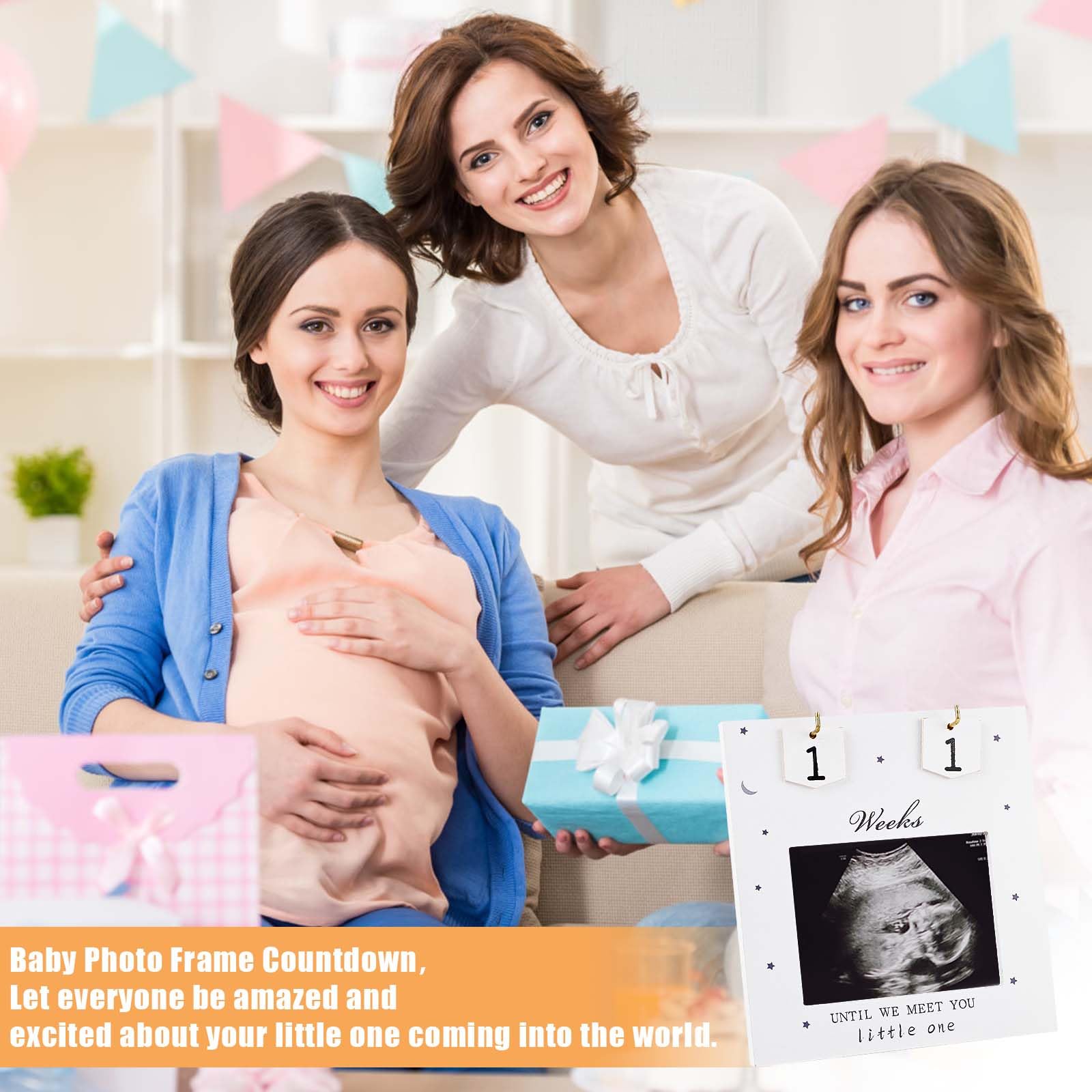 Sonogram Picture Frame, Baby Sonogram Photo Frame Ultrasound Picture Frame Countdown Weeks Pregnancy Announcement Picture Frames Meet Your Baby Decor