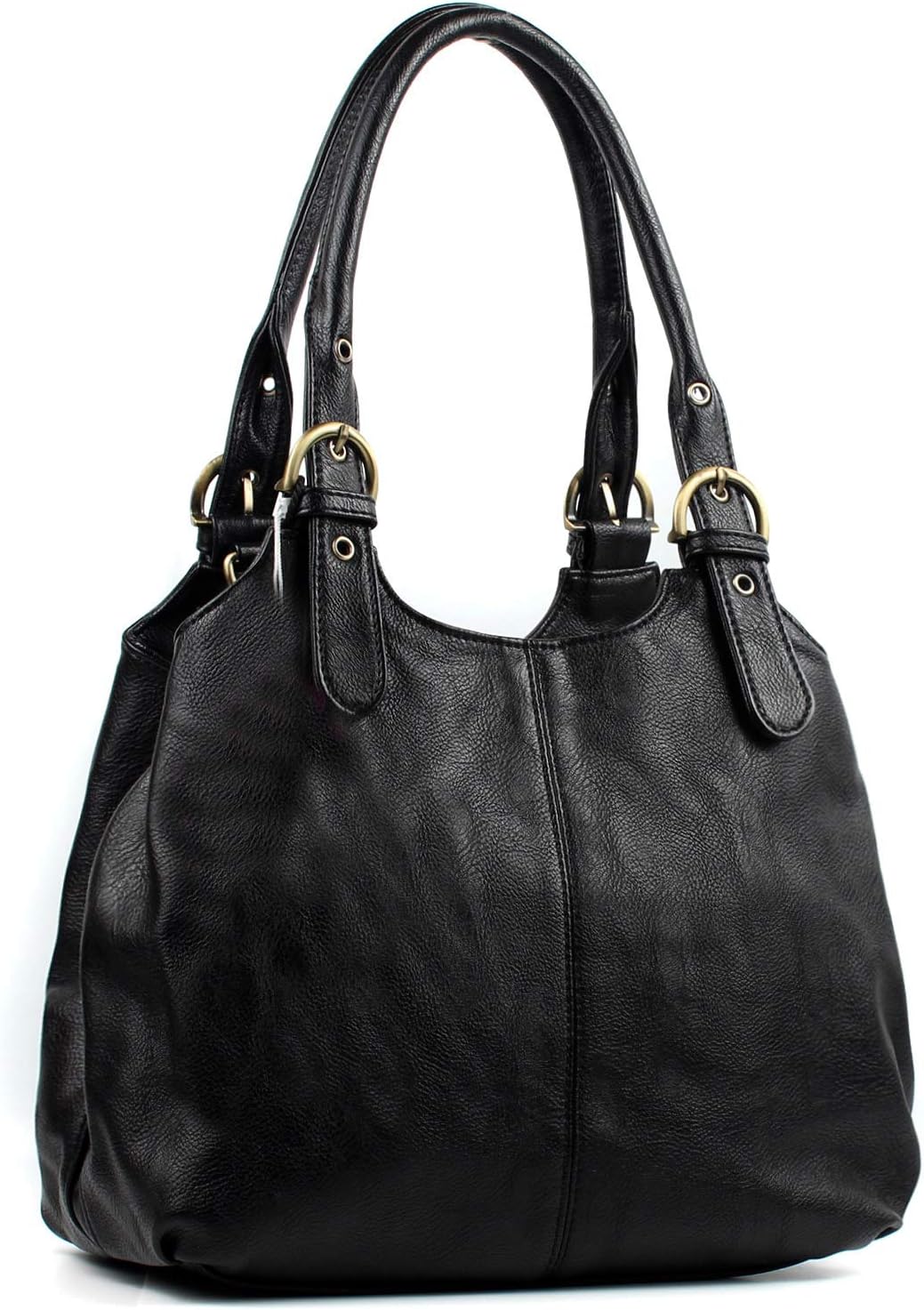 AOSSTA Womens Multi Pockets Soft Leather Tote Shoulder Bag With Long Strap