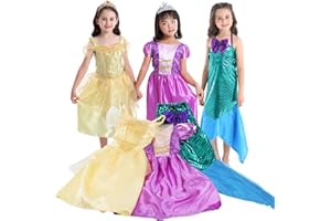 VGOFUN Princess Dresses for Girls Princess Costume Dresses 3 pcs Dress up Clothes Pretend Play for Little Girls Ages 3-6