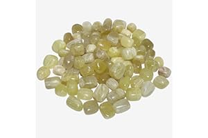 GEM Avenue Natural Lemon Calcite Tumble Stone Tumbled Gemstone Crystals Kit Real Raw Polished Stones Perfect for Jewelry Making Home Decoration Reiki Gifts Energy Therapy Beginners - 1/2 Lb Bulk