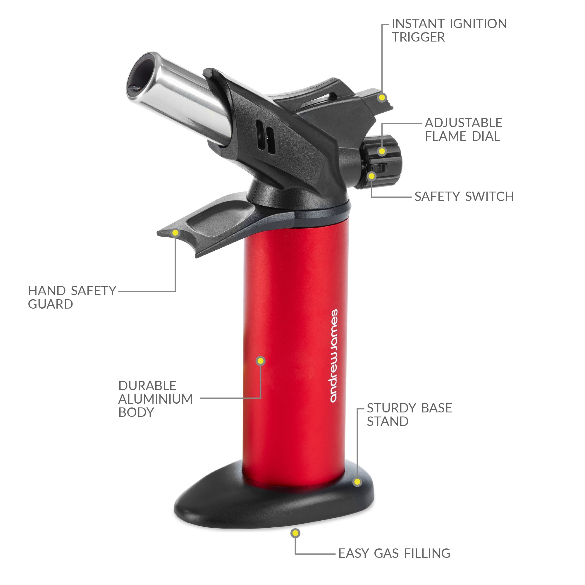 Andrew James Kitchen Blow Torch for Cooking & DIY Instant Ignition