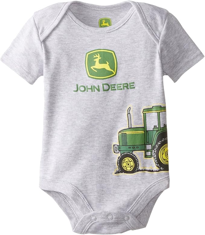 John Deere Baby Boys' Newborn Tractor Bodyshirt, Heather