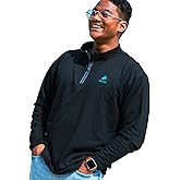 Buoy Up - Men's Performance Quarter Zip Pullover, Performance Athletic Long Sleeve Mock Neck Moisture Wicking Pullover