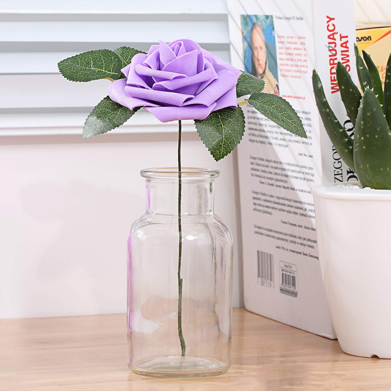 Bunny Lamb Artificial Roses Handcrafted Wedding Flowers for DIY Wedding Centerpieces Bridal Bouquet Flower Arrangement and Church Hotel Restaurant Home Decorations - 50pcs (Floral Lavender)