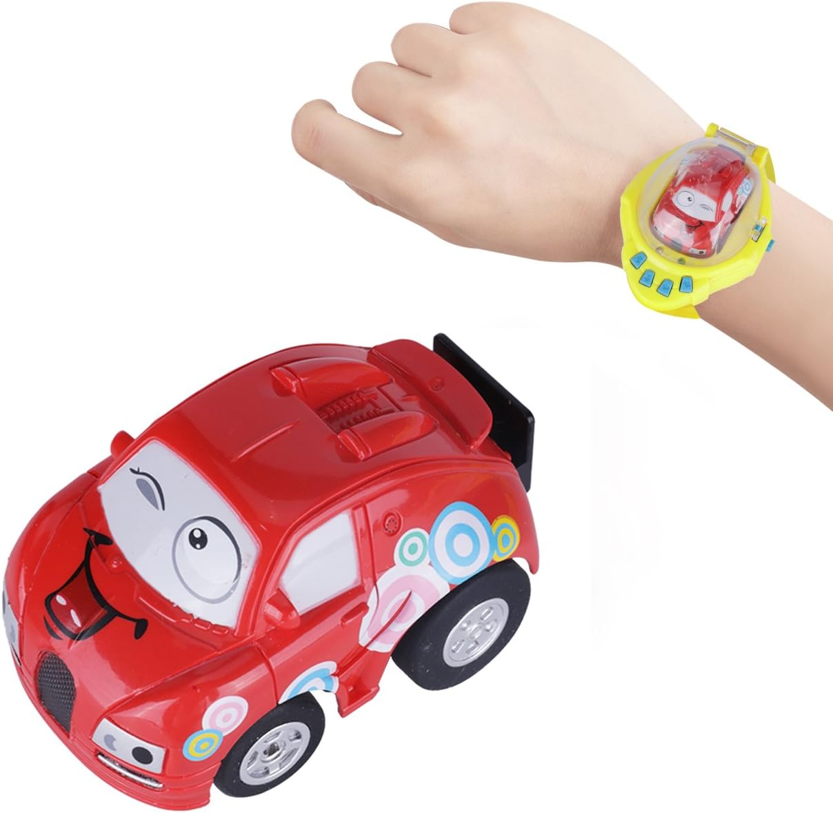 Amazon Com Mini Remote Control Car Toy Giveme5 Upgraded Gravity Sensor Mini Racer Wristband Concept Rc Car Toy With Usb Charge For Kids Children Hobbyist Collection Red Mini Car Toys Games