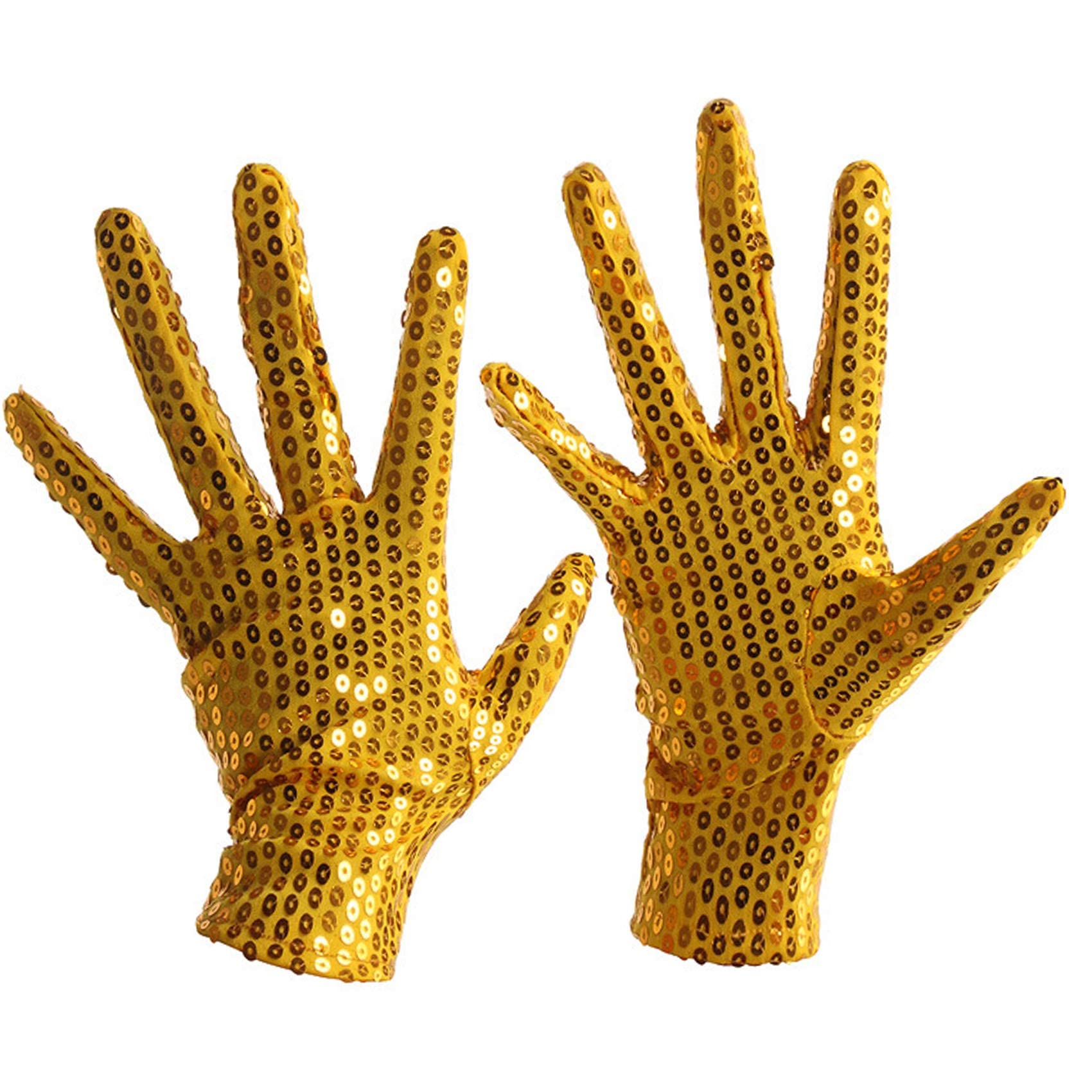 AUSUAYA Women Costume Dress Up Dance Gloves for Valentine, Cosplay, Party Show, Costume Accessory GB-G-2 (Gold)