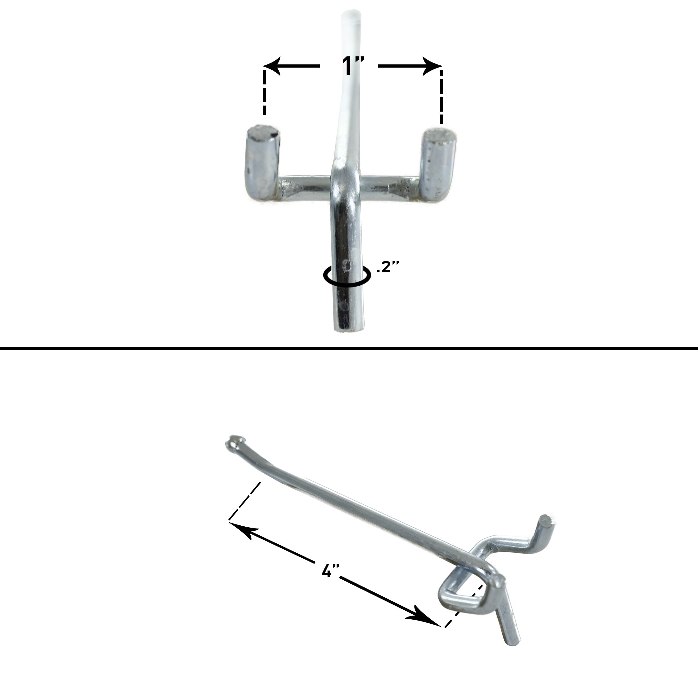 Presa 40750 Heavy Duty Metal Peg Board Shelving Hooks, 4Inch, 50Pack