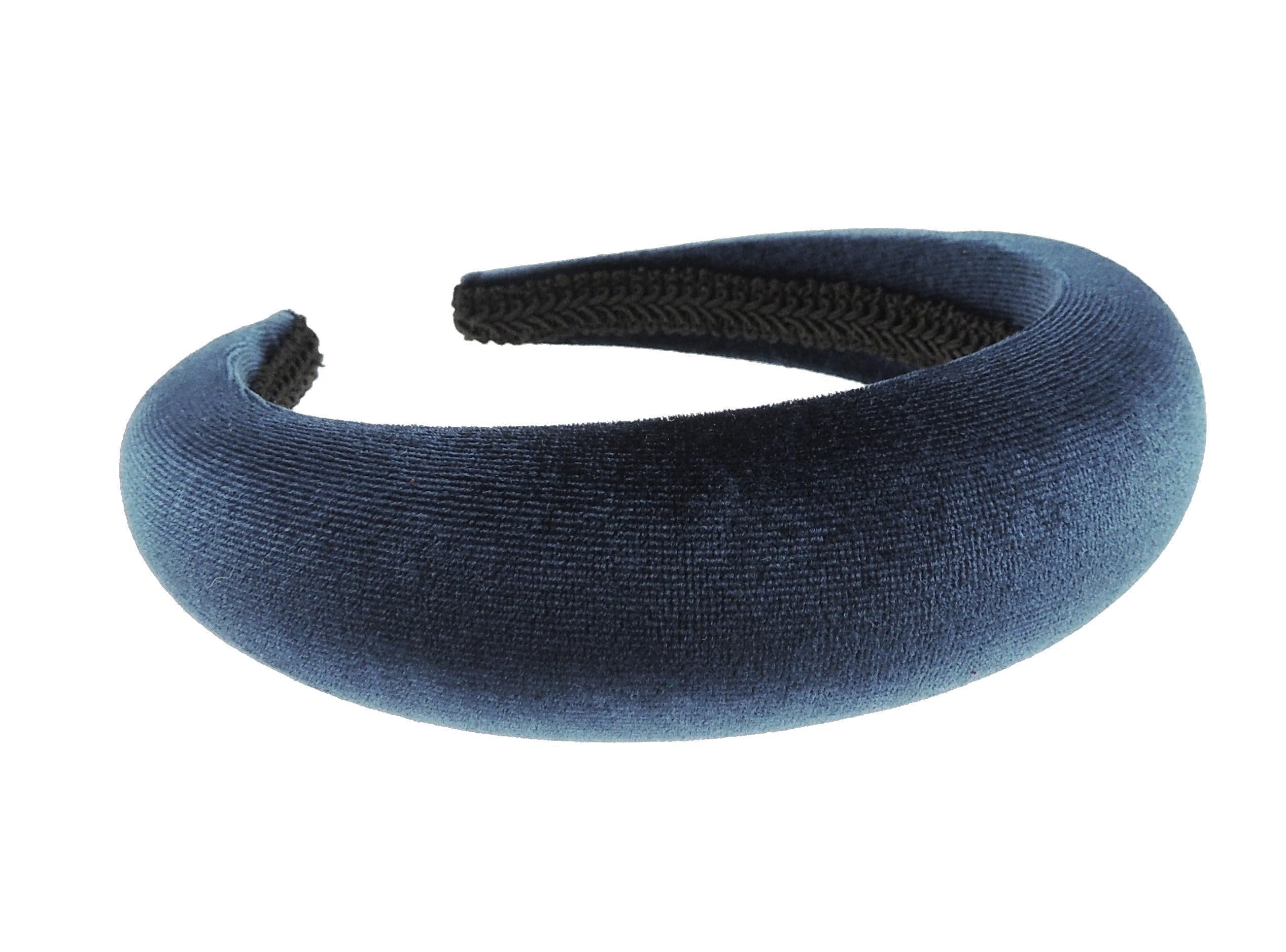 Womens Occasion Wedding Bridal Party Birthday Christmas Evening Wide Thick High Bump Padded Matador Velvet Velour Hair Hairband Headband Alice Band (Navy, One Size)