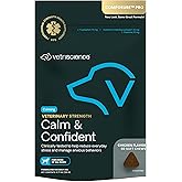 VetriScience Veterinary Strength Calm &amp; Confident, Chicken, 60 Chews | Stress Supplement for Pets, Supports Brain Function for Cats &amp; Dogs, with L-Theanine, Thiamine &amp; More