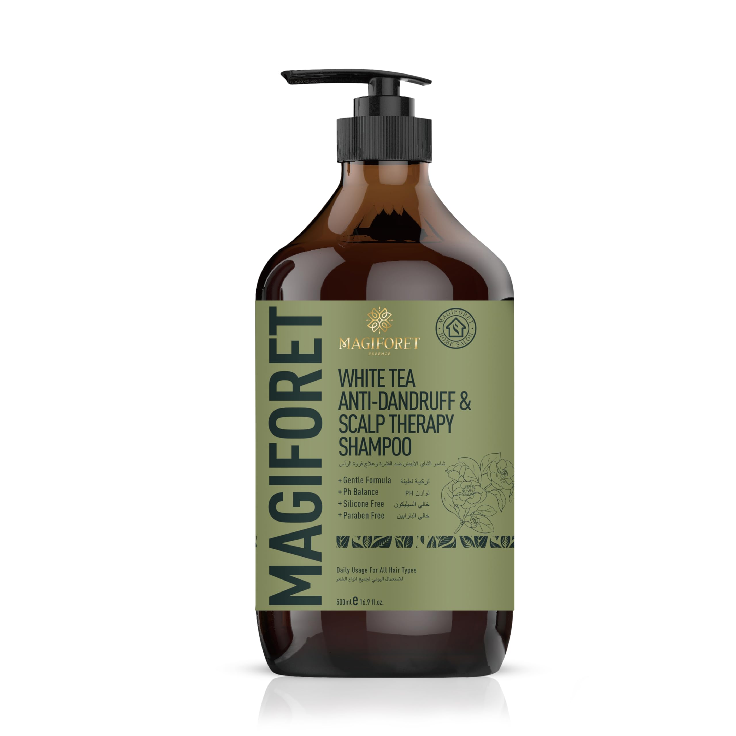 MagiForet Anti-dandruff & Scalp Treatment Shampoo 500ml For Dry, Flaky scalps, Help Clear Flakes, Leave Dry, Itchy Scalps Feeling Soothed