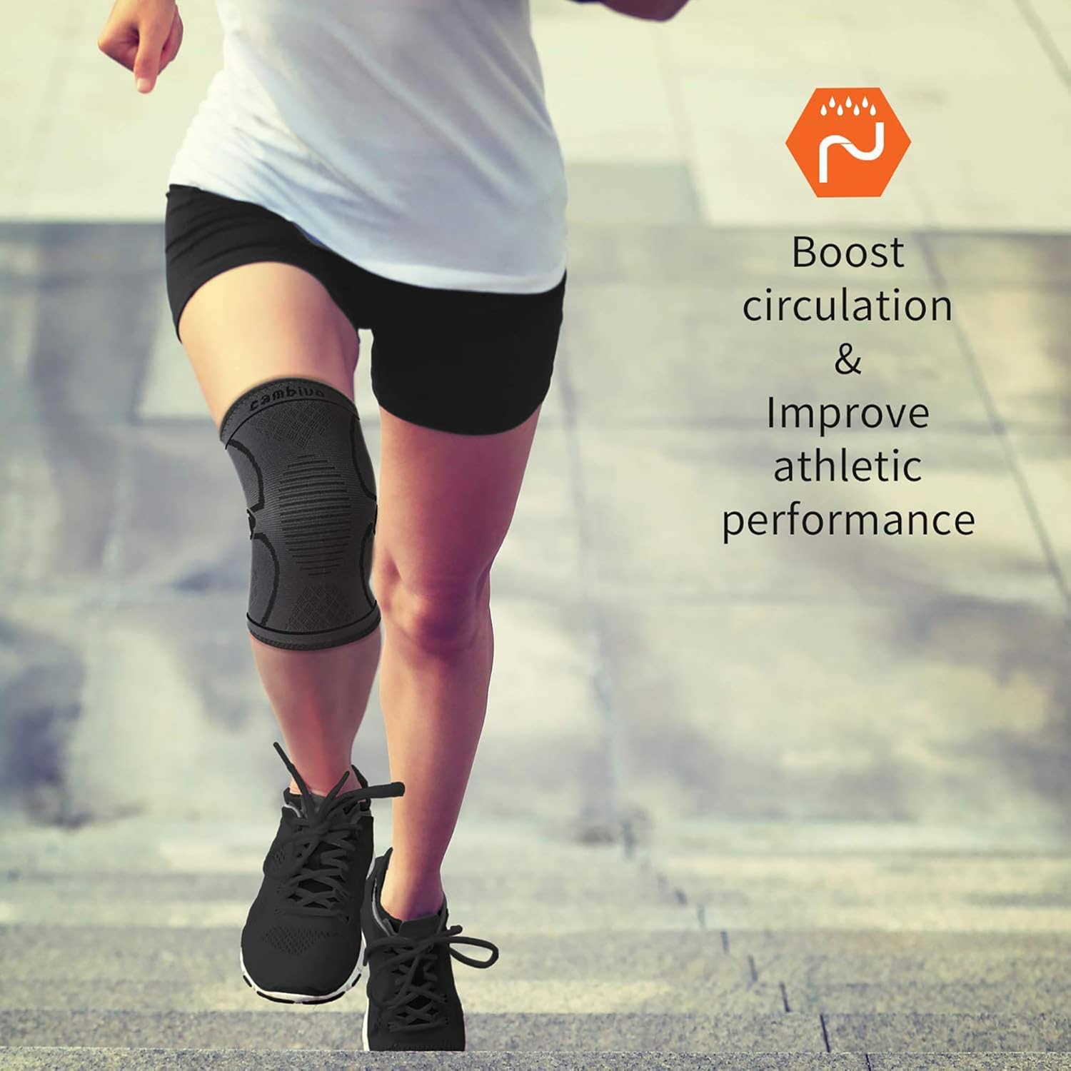CAMBIVO 2 Pack Knee Brace, Knee Compression Sleeve Support for Men and Women, Running, Workout, Gym, Hiking, Sports: Sports & Outdoors