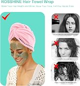 ROSSHINE 3 Pack Microfiber Hair Towel Turban 65x25 cm Anti Frizz Quick Dry view 3