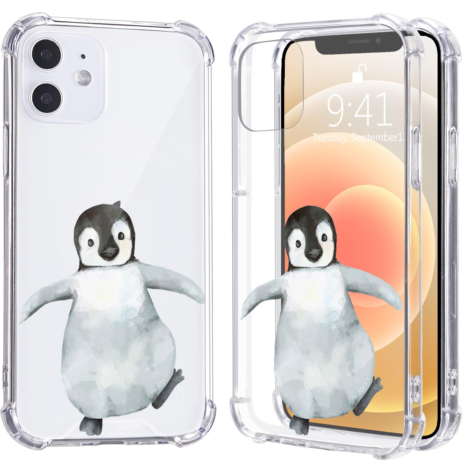 LuGeKe Penguin Print Case for iPhone 12 Pro