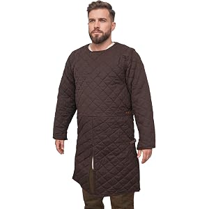 House of Warfare Medieval Gambeson Men Jacket | Padded Gambeson Coat 13th Century 2-Layer – Quilted Cotton Arming Wear