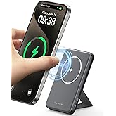 INIU for MagSafe Portable Charger, Ultra Slim 6000mAh 20W Magnetic Power Bank with Foldable Stand, USB-C in&Out Wireless Batt