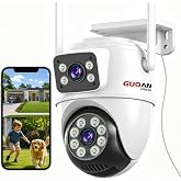 Dual Lens Security Camera Outdoor, 6MP 5GHz WiFi Cameras for Home Security | Outside Camera,5G/2.4G Wifi, 135&deg; Wide-Angle + 355&deg; Pan 90&deg; Tilt, Human Track, Color Night Vision, 2-Way Audio, Plug in Wired