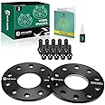 YHTAUTO 5x130mm Wheel Spacers 7mm Compatible with Touareg, Q7, Cayenne, Boxster, Panamera, Cayman, 911, 928, 944, 968 5 Lug Tire Spacers w/ 1/2" x 20 & 12.9 Grade Studs, 71.6mm Hub Bore 2PCS Black