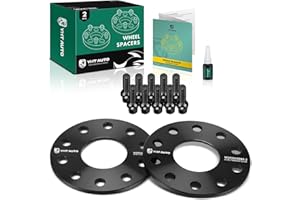YHTAUTO 5x130mm Wheel Spacers 7mm Compatible with Touareg, Q7, Cayenne, Boxster, Panamera, Cayman, 911, 928, 944, 968 5 Lug Tire Spacers w/ 1/2" x 20 & 10.9 Grade Studs, 71.6mm Hub Bore 2PCS Black