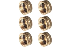 HQMPC Garden Hose Cap with Washer Brass Hose End Garden Hose Connector Brass Cap 3/4" NH 6Pcs Garden Hose Female Fitting Cap