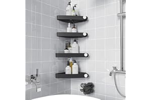 Sotfamily Shower Caddy Corner, 4 Pack Adhesive Corner Shower Shelves for Bathroom Organizers and Storage, Rust Free Plastic R