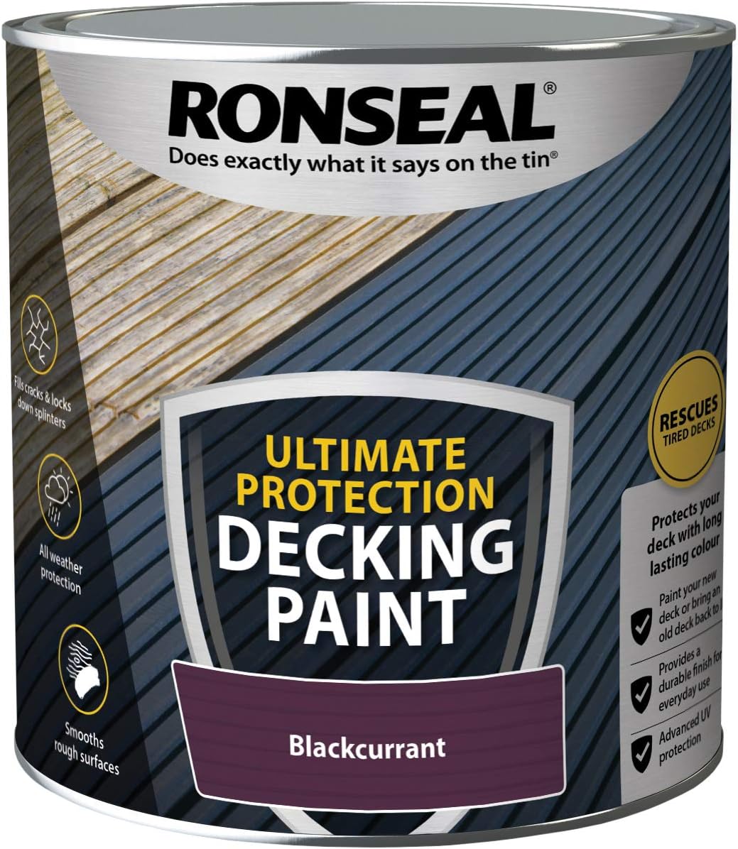 Ronseal Ultimate DECKING Paint Blackcurrant 2.5L, 2.5 l (Pack of 1)
