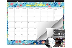 July 2024 to December 2025 Desk Calendar 2024-2025, Large Monthly 18 Months Academic Planner 17.3" x 13.2'' Floral Design with Magnets for Fridge by FFN