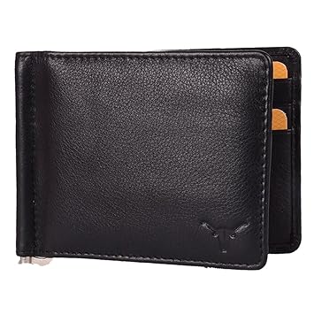 Hidekraft Black Genuine Leather Money Clip
