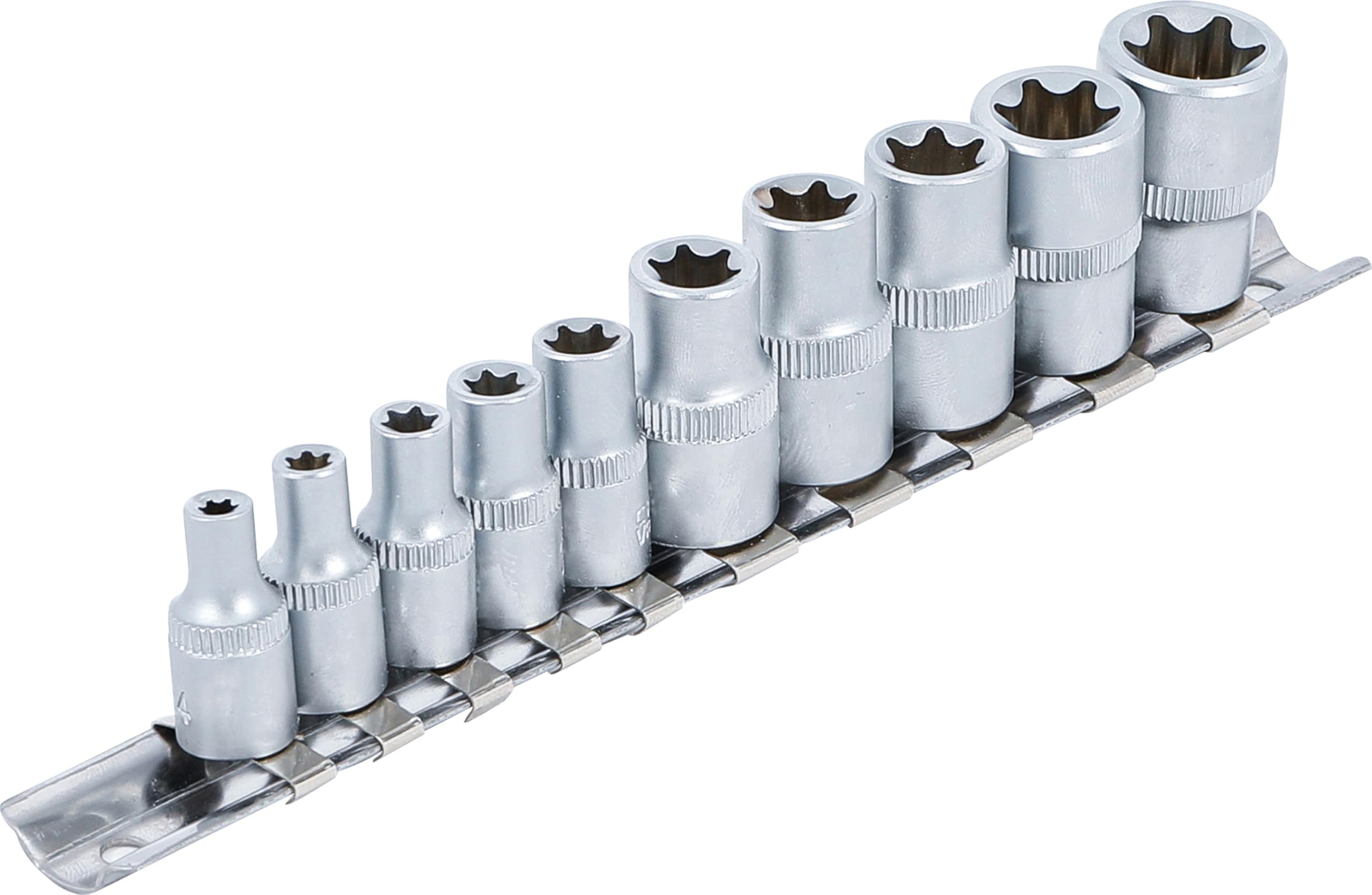 BGS Diy 9548 | Socket Set, E-Type | 6.3 mm (1/4") / 10 mm (3/8") Drive | E4 - E16 | 10 pcs.