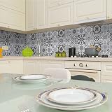 Hode Tile Stickers 24pc 15x15cm Moroccan Grey White PVC Waterproof Self Adhesive view 5