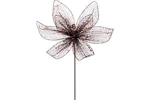 Vickerman 24" Mocha Mesh Glitter Sequin Poinsettia, 2 per Bag.