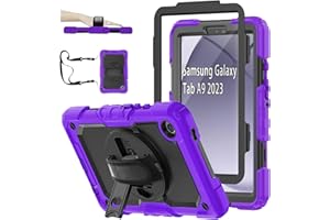 CLARKCAS Samsung Galaxy Tab A9 Case 8.7 inch 2023(SM-X110/X115) with Screen Protector Pencil Holder,Kids Shockproof Rugged Si