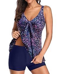 Yonique Women 2 Piece Flowy Tankini Swimsuits with