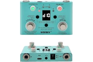Hoerev Drum Machine Looper with Tuner APP Editingl 11 Minutes Loop, 30 Preset Drums,V2