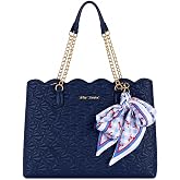 Betsey Johnson Embroidered Woven Tote, 16x12 Inches