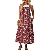 Lepunuo Summer Dresses for Women 2026 Casual Boho Overall Dress Adjustable Cover up with Pockets