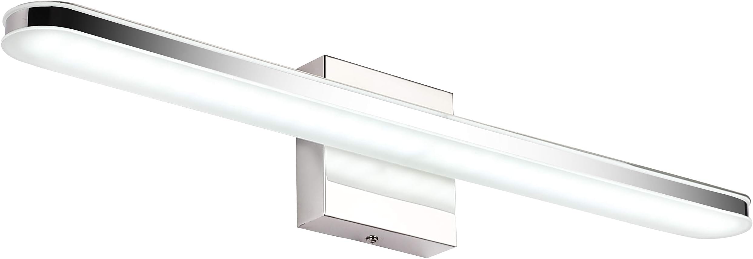 SOLFART 23.6" LED Bathroom Vanity Lighting Fixtures Long Shade Stainless Steel Bath Mirror Lamps Wall Lights