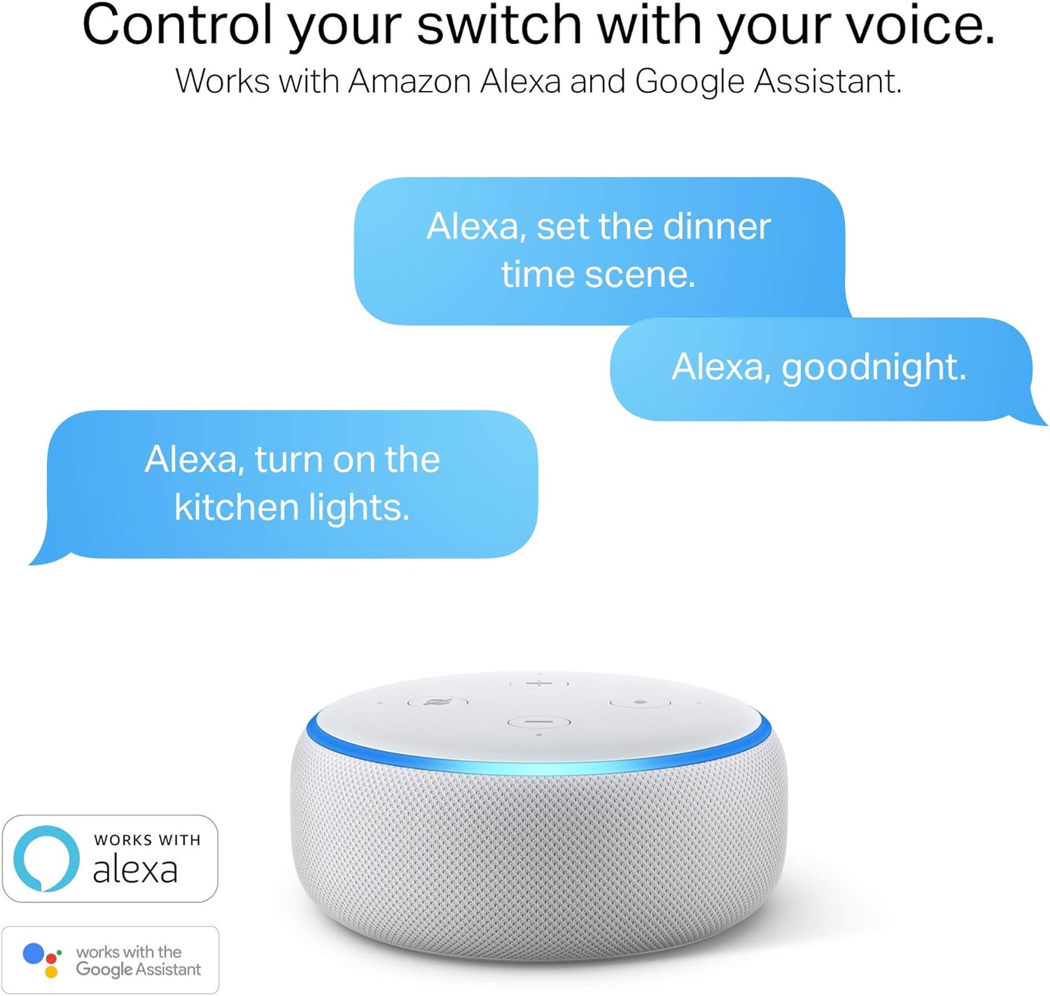 Kasa Smart Light Switch by TP-Link, Single Pole, Needs Neutral Wire, 2.4Ghz WiFi Light Switch Works with Alexa and Google Assistant, UL Certified, 1-Pack (HS200), White - - 