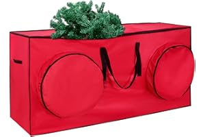 HYRIXDIRECT 9FT Christmas Tree Storage Bag, 600D Oxford Tree Storage Container with Durable Reinforced Handles & Zipper & Wreath Organizer