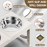 Aystkniet Raised Dog Bowls with Stand 5 Heights 8-35cm, 2 Stainless Bowls view 5