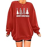 Zeagoo Christmas Sweatshirt for Women Crewneck Christmas Tree Long Sleeve Shirt Xmas Holiday Party Pullover Sweater Tops