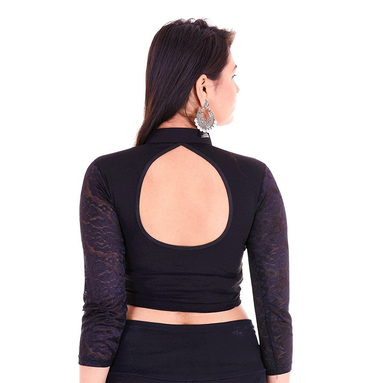 fressia fabrics women's stretchable readymade saree blouse crop top choli