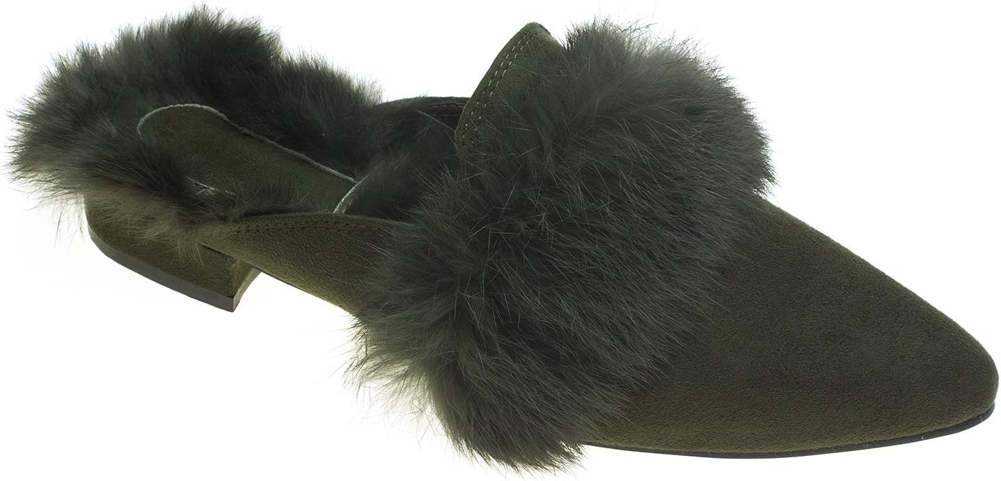 AnnaKastle Womens Pointy Toe Backless Loafer Slip On Mule Slipper