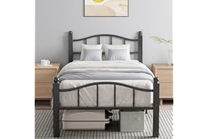 Blbeed Metal Twin Bed Frames, Noise-Free Design & Underbed Storage Heavy Duty Bed Frames with Headboard No Box Spring Needed/Tool-Free Assembly