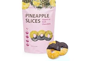 ELEPHANT PARK Premium All Natural Real Rich Dark Chocolate Dipped Tropical Pineapple Dried Fruit Slices 7oz Non GMO, No Added Colors Healthy Snacks Resealable Bag (1-Pack)