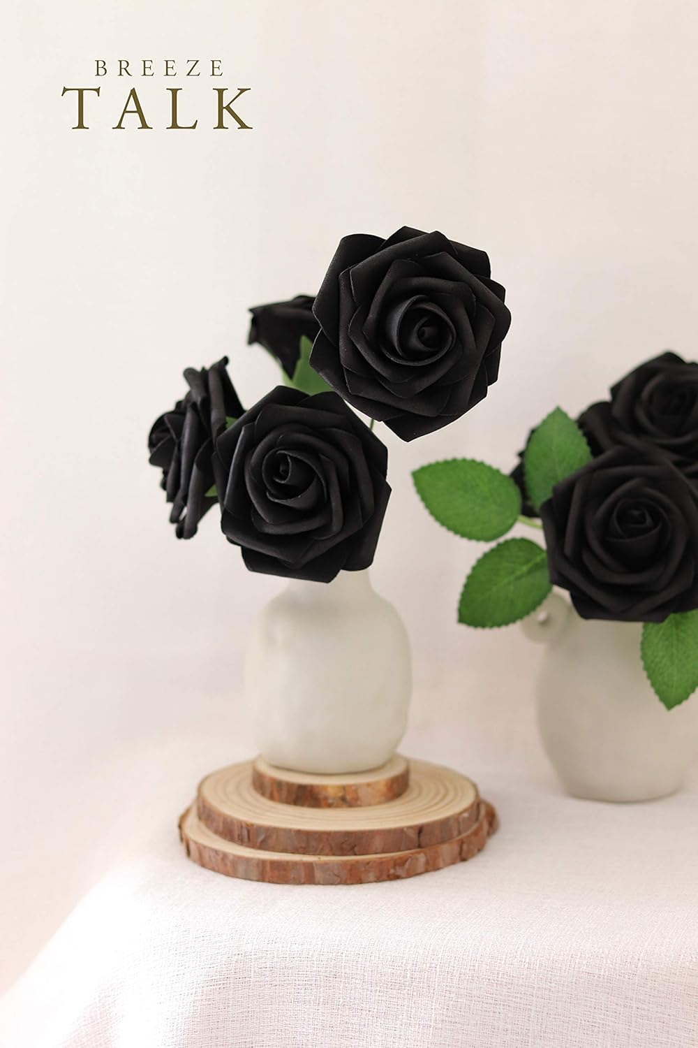 Amazon Com Breeze Talk Artificial Flowers Black Roses 50pcs Realistic Fake Roses W Stem For Diy Wedding Bouquets Centerpieces Arrangements Party Baby Shower Home Decorations 50pcs Black Kitchen Dining