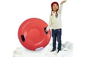 SNOWCANDY Little Tikes 36" Inflatable Snow Tube – Official Licensed Product, Durable PVC, Cold-Resistant to -25°C, Comfort-Grip Handles for Kids 3+.