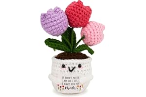 Best Gifts For Mom, Mothers Day Gifts From Daughter Son, Positive Handmade Crochet Tulip Flower, Mother's Day Gift Ideas, Emo