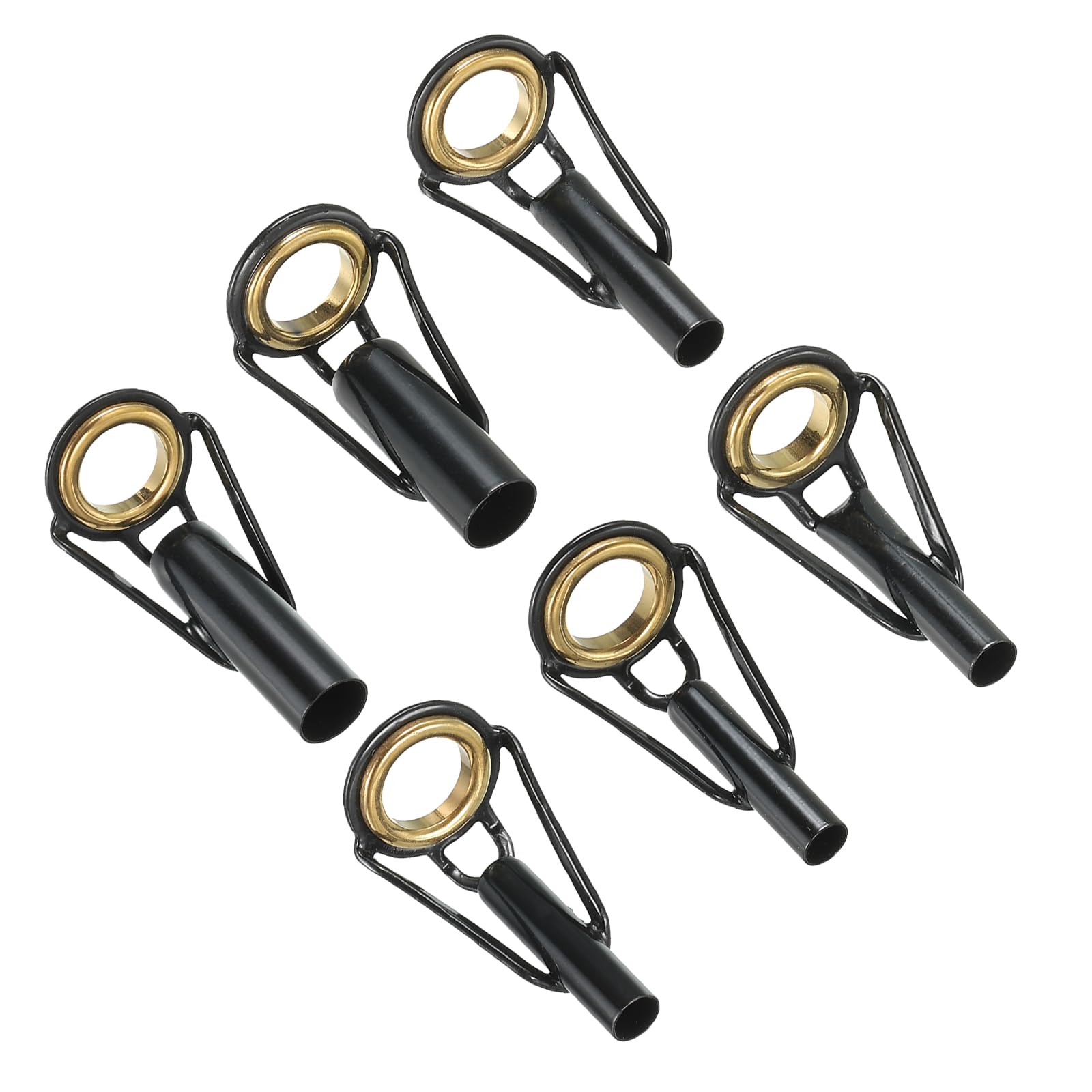 PATIKIL 3.0-6.5mm Fishing Rod Tip Repair Kit, 6pcs Stainless Steel Pole Ring Guide Replacement for Saltwater Freshwater Fishing, Golden