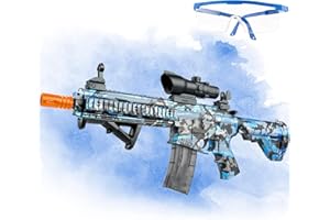 GLIOLMEIT Electric Gel Ball Toy- Automatic and Manual Models Splat Gel Toy with Goggles for Outdoor Playing(Blue)